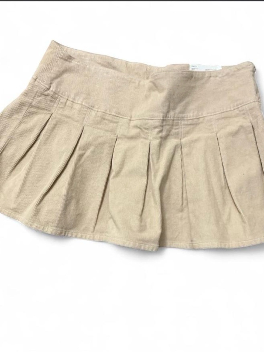 American Eagle Beige Corduroy Pleated Skort Size 14